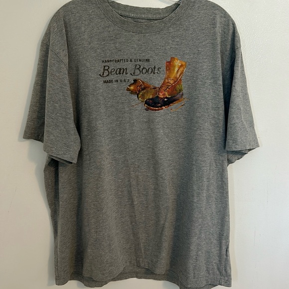L.L. Bean Other - L.L. Bean Handcrafted & Genuine Bean Boots Made in the USA Retro Gray Tee Sz Lg